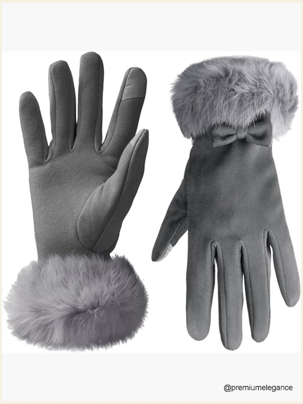 Fleece Lined Suede Winter Gloves with Touch Screen